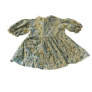 Floral Vintage Handmade Puff Sleeve Dress